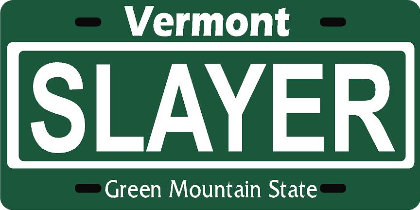 SLAYER VERMONT Vanity License Plate