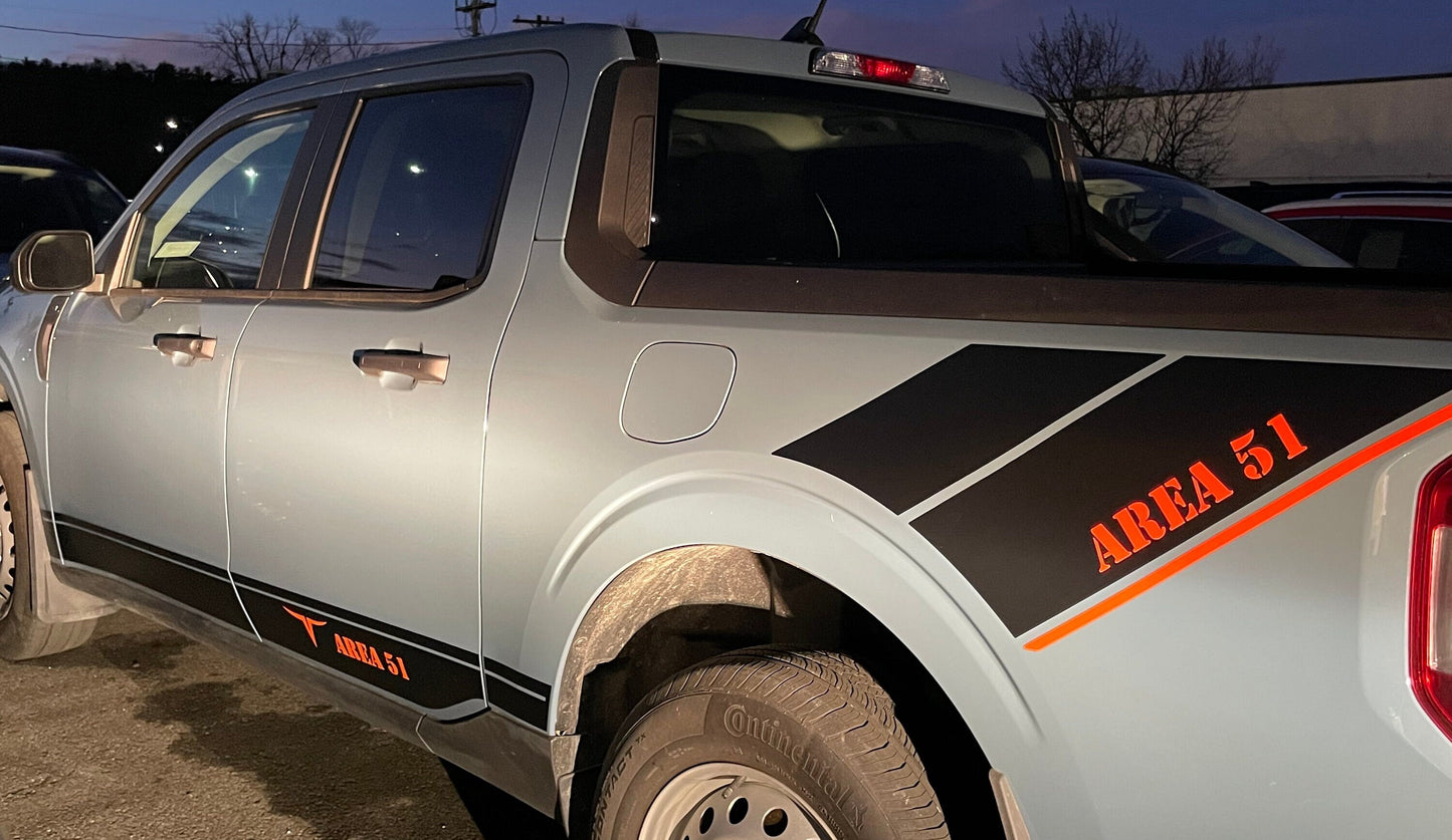 Area 51 Edition Graphic by LUDesignsNY Custom Created & Sized to fit on a 2022-25 Ford Maverick