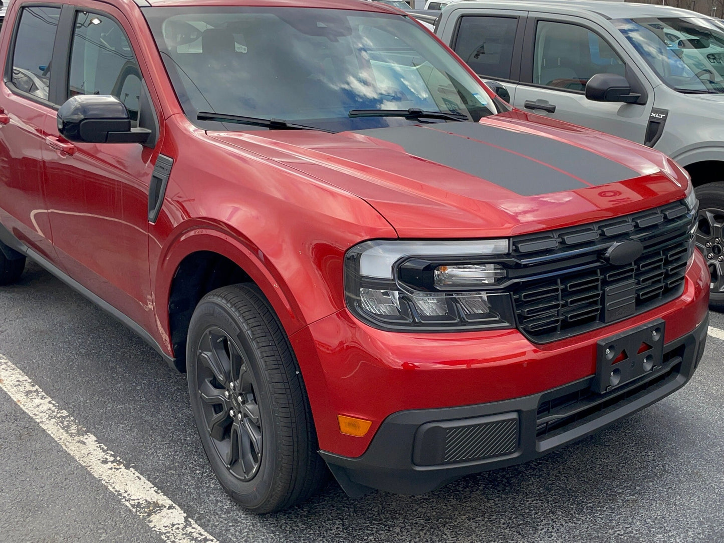 Duel Hood Stripes by LUDesignsNY Custom Created & Sized to fit on a 2022-25 Ford Maverick