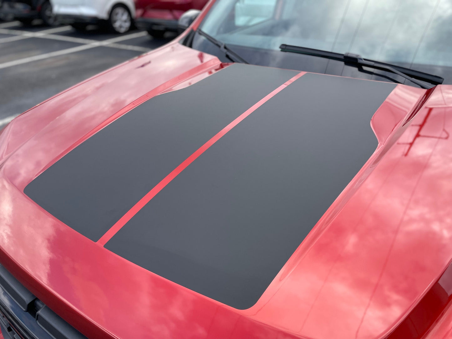 Duel Hood Stripes by LUDesignsNY Custom Created & Sized to fit on a 2022-25 Ford Maverick