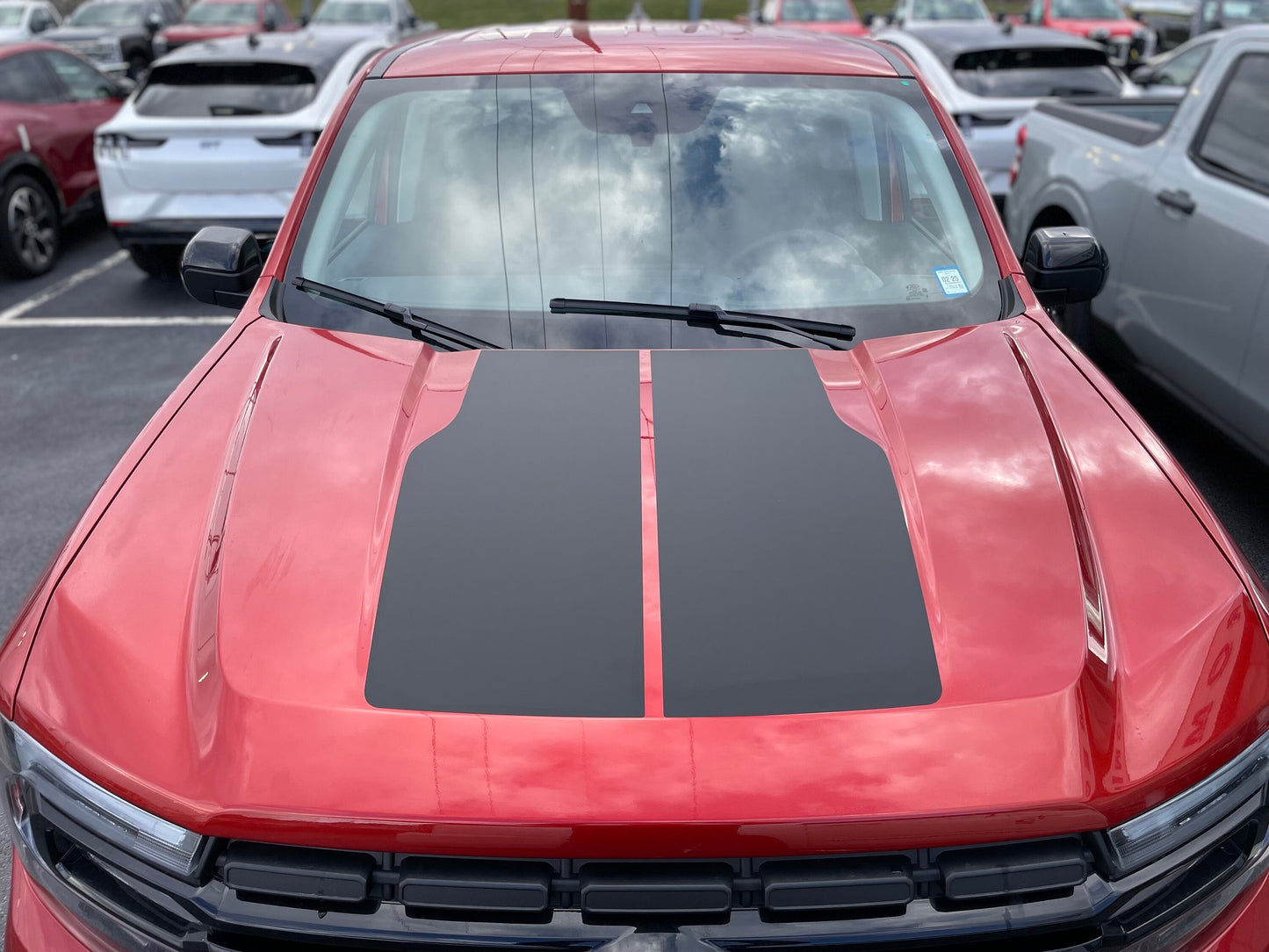 Duel Hood Stripes by LUDesignsNY Custom Created & Sized to fit on a 2022-25 Ford Maverick