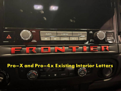 Decals compatible with the Interior 2025-26 Nissan Frontier Pro-4X and Pro-X Models. Installation Video Included. Extra Set Incl!